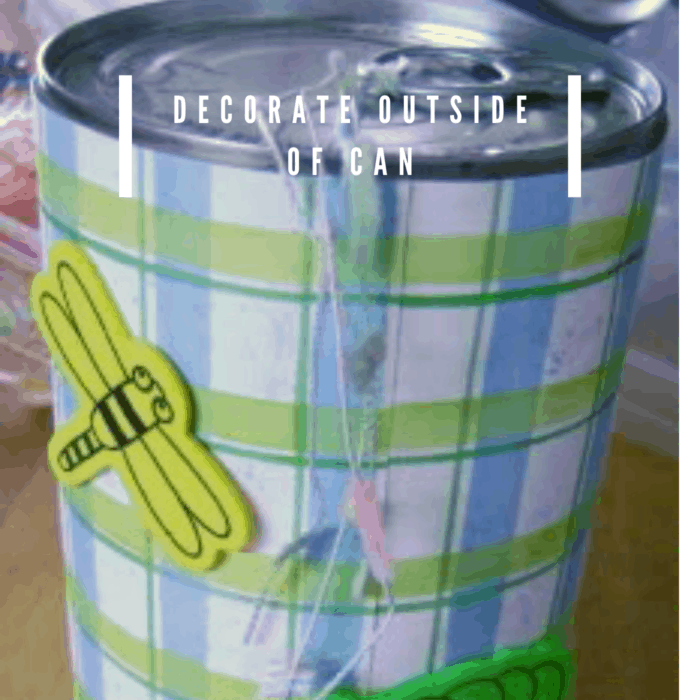 Once the lid is secure, decorate outside of the can