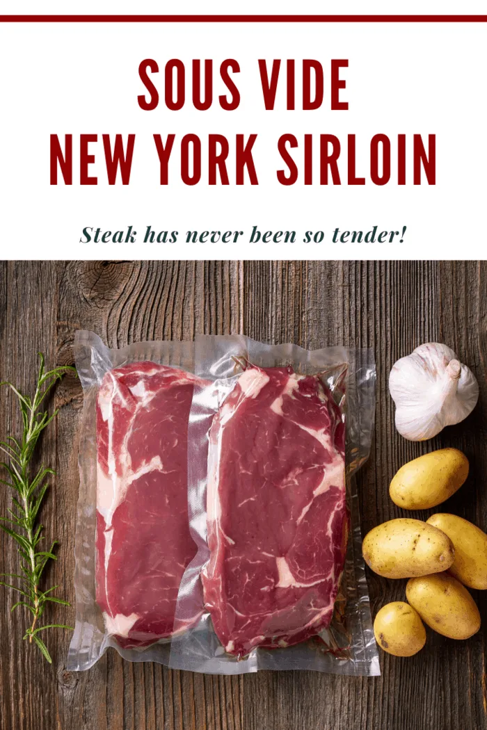 sous vide new york sirloins ready to cook