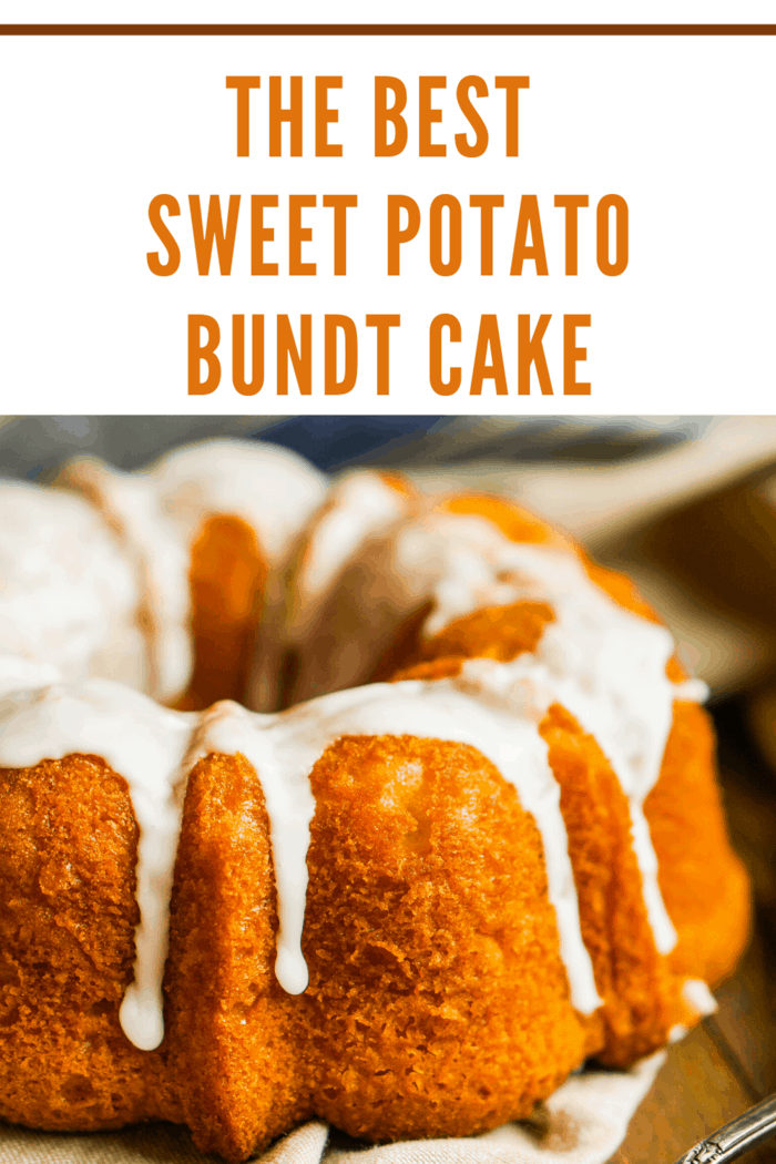 his sweet potato bundt cake with a decadent cream cheese drizzle