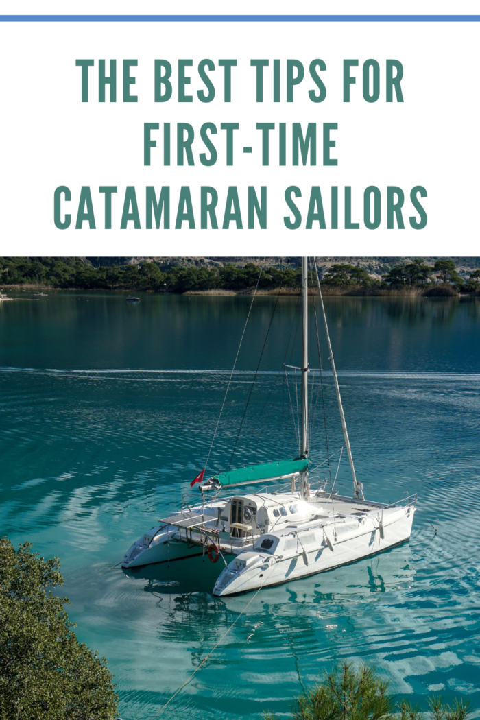 catamaran with sails down