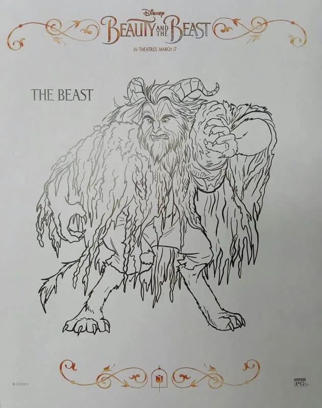 Beauty and the Beast Coloring Sheets The Beast