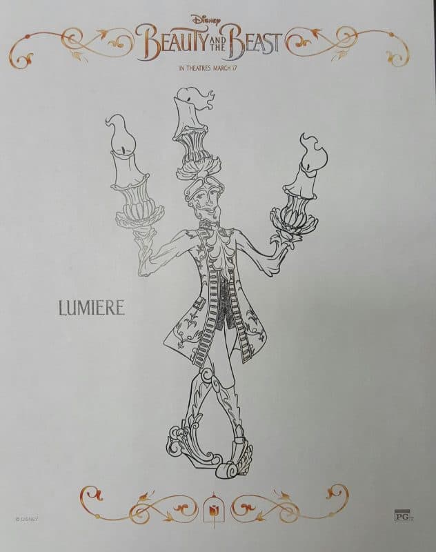 Beauty and the Beast Coloring Sheets Luminere