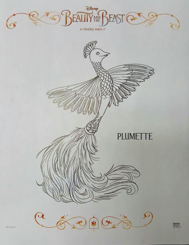 Beauty and the Beast Coloring Sheet Plumette