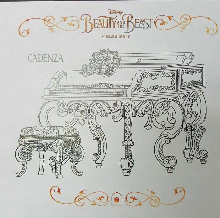 Beauty and the Beast coloring sheets Cadenza