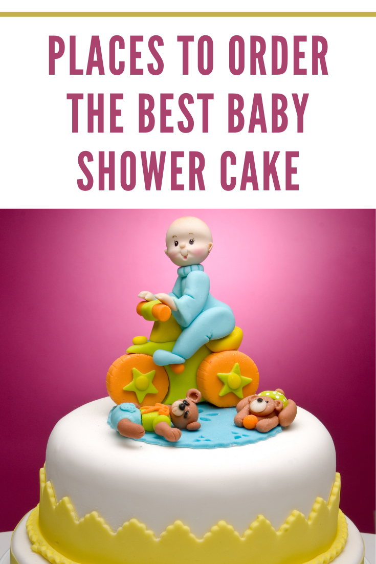 baby shower cake with fondant baby