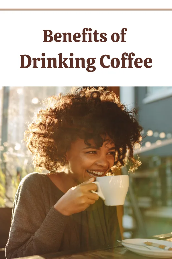 Woman enjoying coffee with visible benefits for women’s health and energy