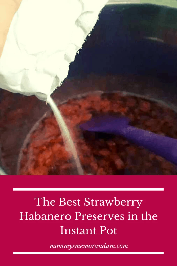Add pectin to strawberries and habaneros