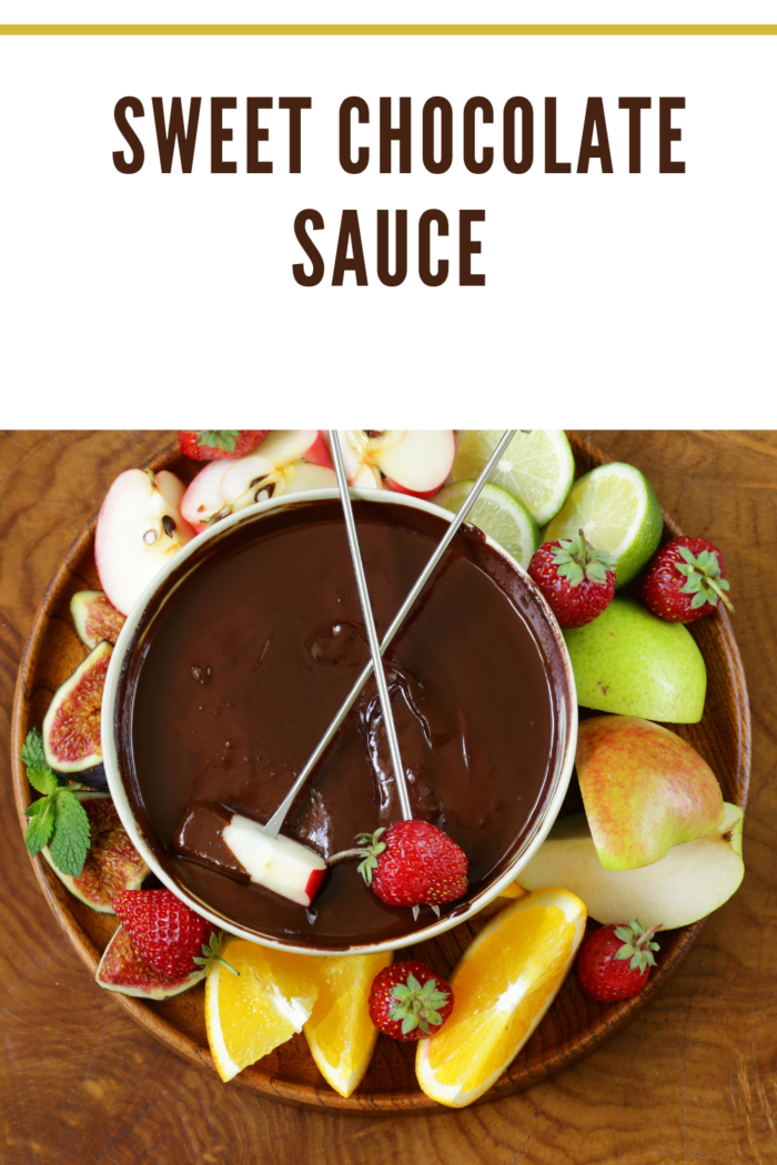sweet chocolate sauce with fruit
