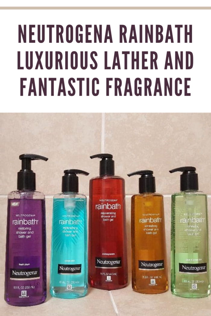 Neutrogena Rainbath shower gels in different scents: Original, Pear & Green Tea, Pomegranate, Ocean Mist, Fresh Plum