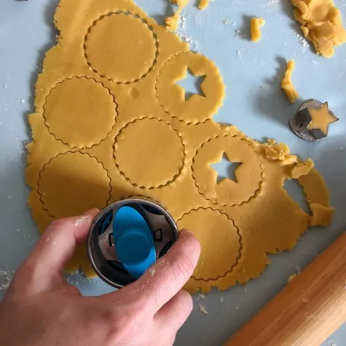 cutting center from cookie dough
