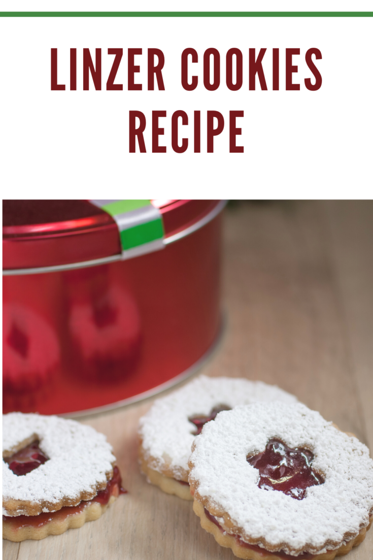 Linzer Cookies are a simple sandwich of buttery shortbread filled with a colorful jam poking through creating a colorful window.