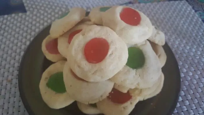 gummy bear thumbprint cookies