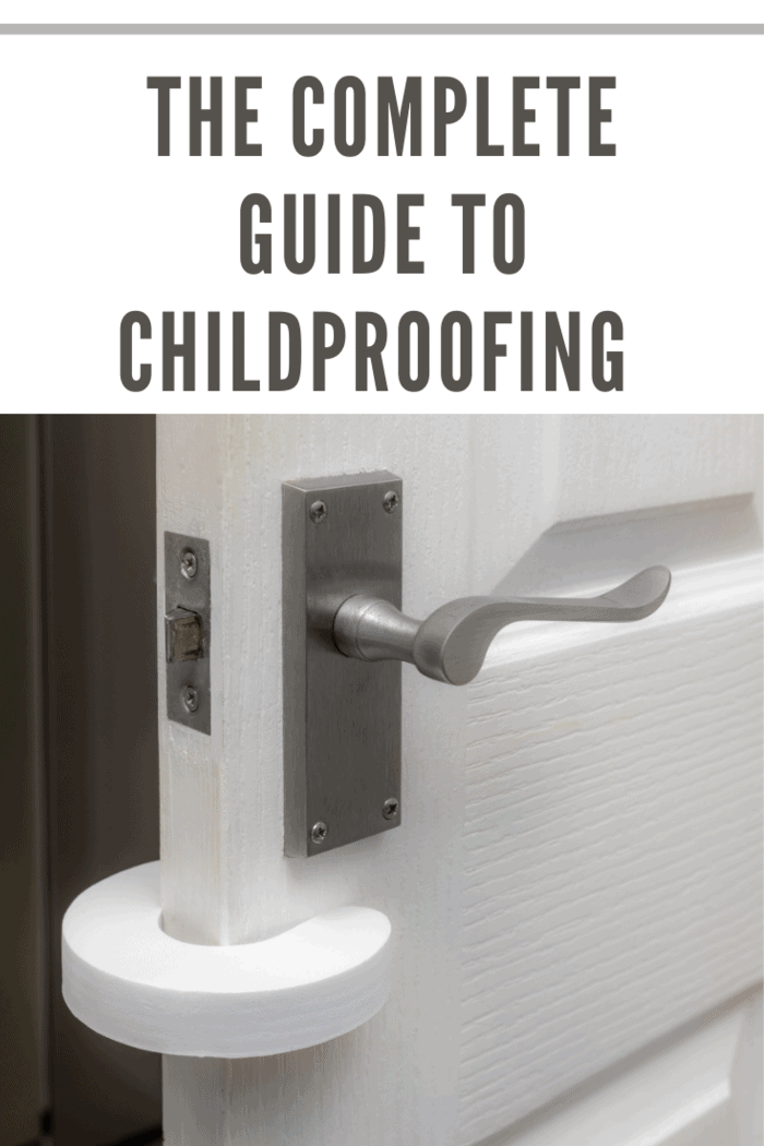 Making a home safe for children with a foam door stop