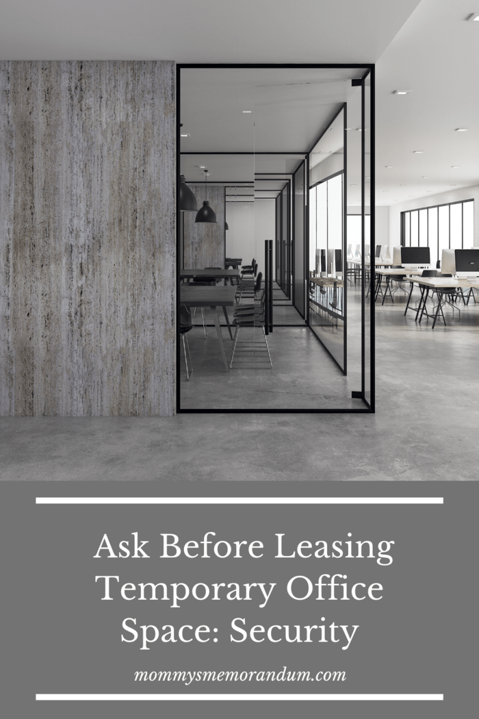 temporary leasing office in gray scale with class partitions