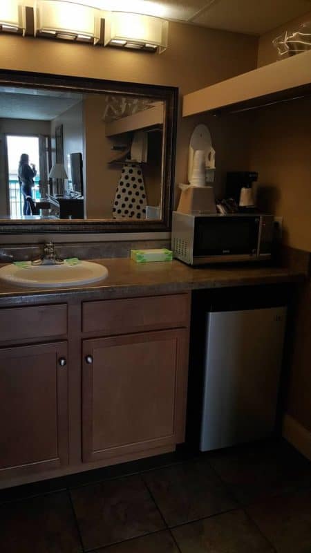willow brook lodge microwave and refrigerator in room