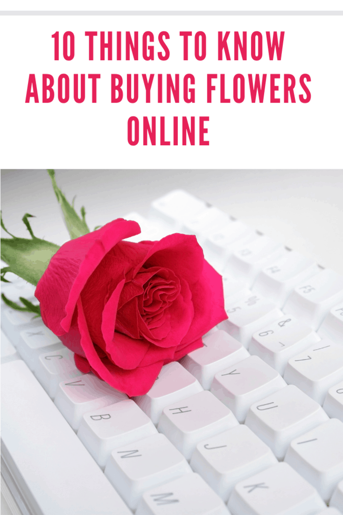 flower on keyboard representing buying flowers online