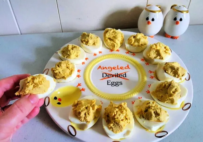 revealing the spring chick from the precious moments angeled eggs serving platter