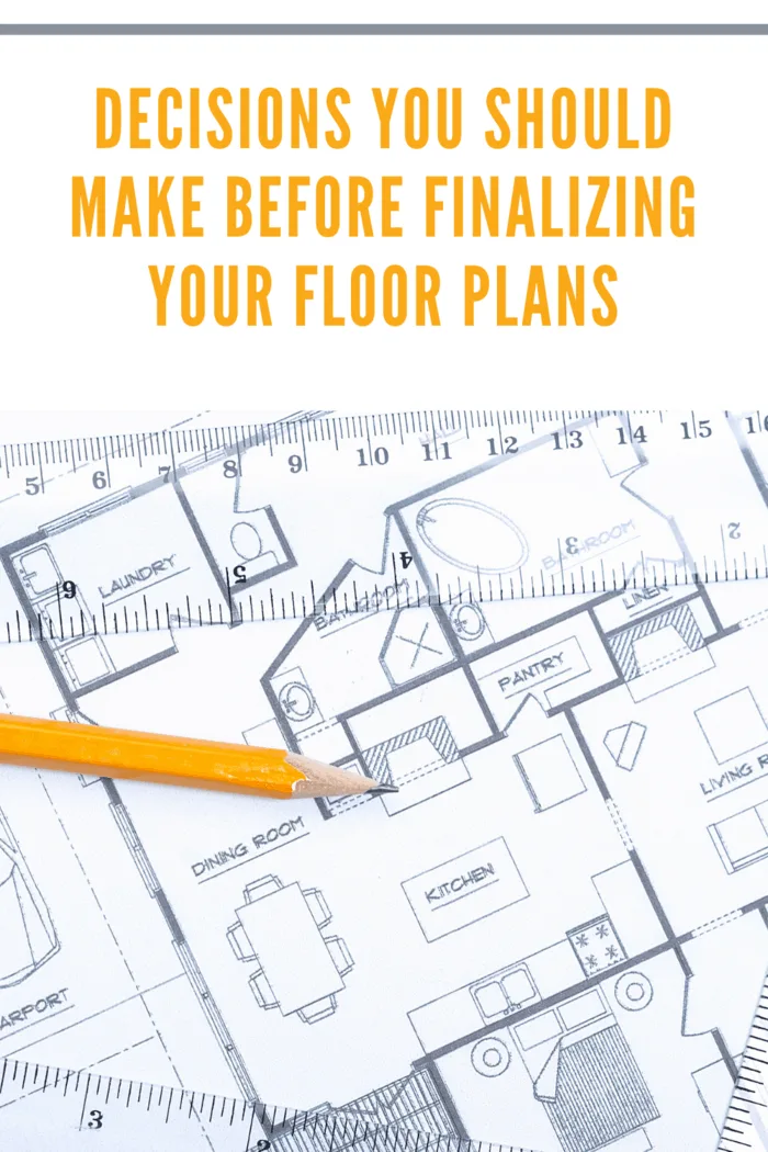 floor plan with yellow pencil resting on top