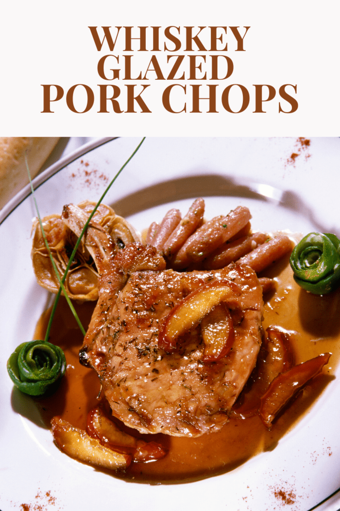 These whiskey-glazed pork chops are so delish are sweet, spicy and fresh tasting.