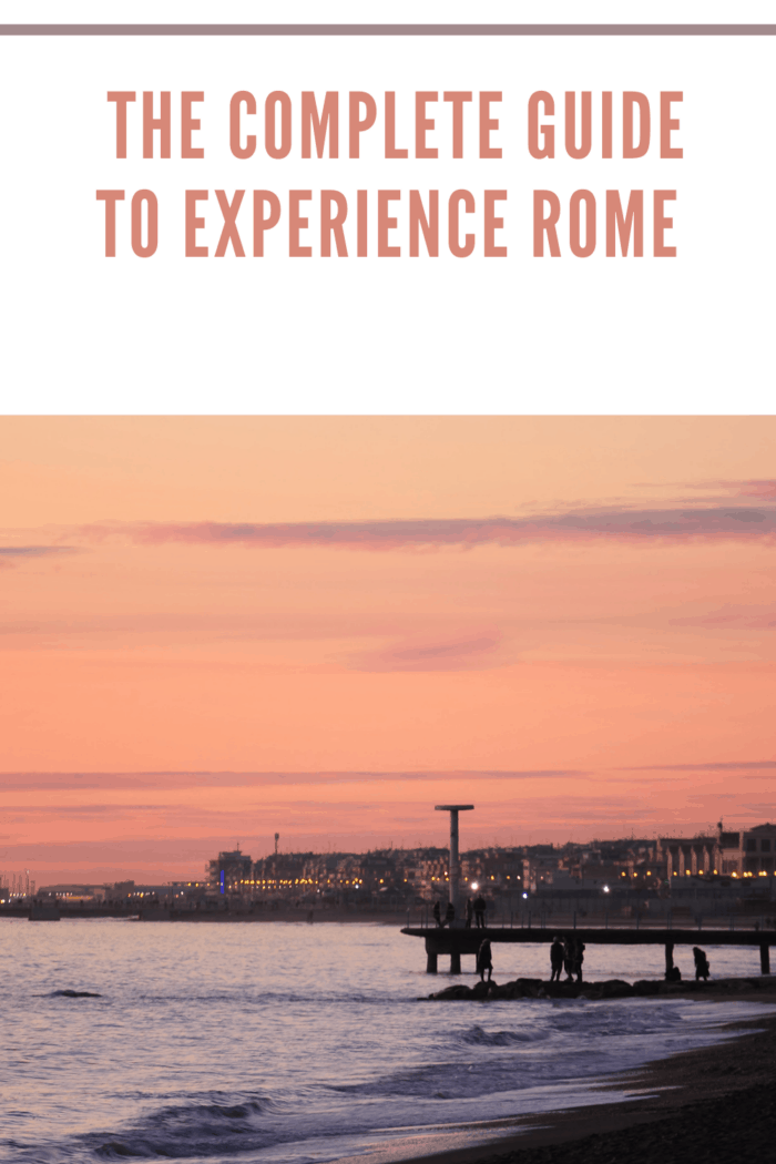 sunset in Ostia beach, Rome, Italy