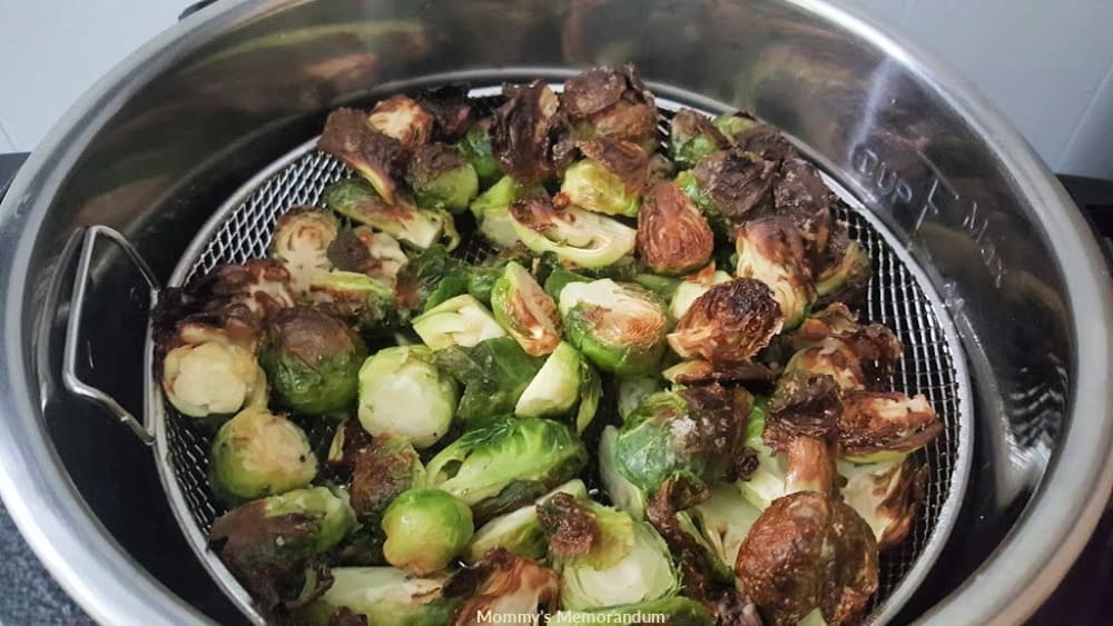 air fried crisp brussells sprouts