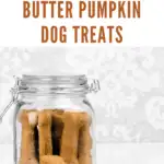 These peanut butter dog treats fare simple to make and only contain four ingredients, which you’ll probably already have lying around your house.