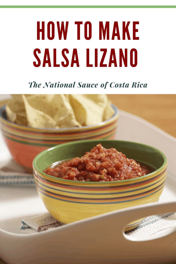 salsa lizano in bowl next to bowl of chips
