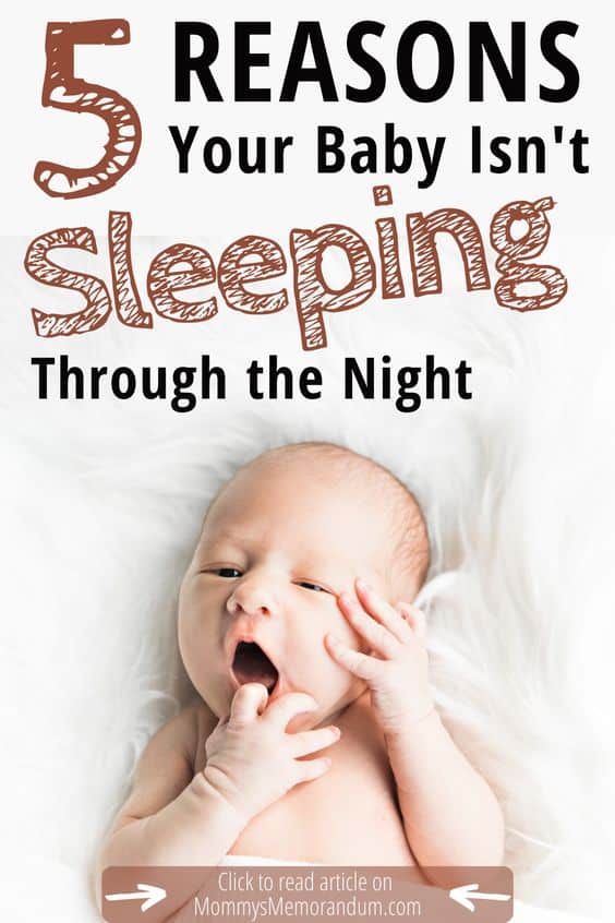 newborn baby with finger in mouth, holding cheek with other hand instead of sleeping through the night