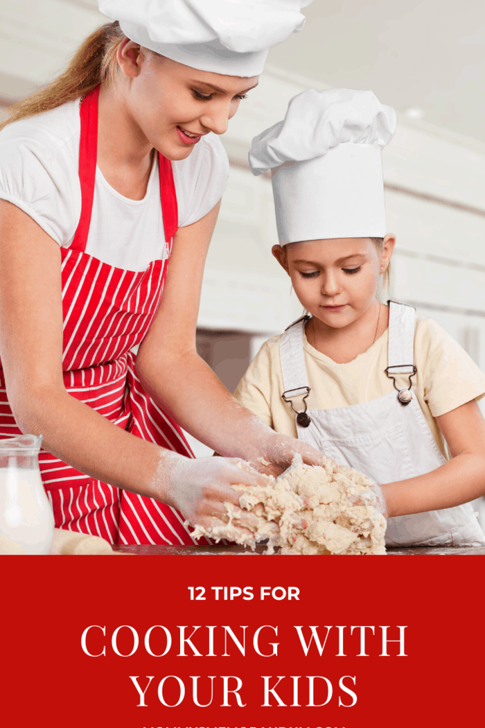 Using a larger mixing bowl than you would normally use to make it easier for kids to hold onto using one hand and using the other hand to mix