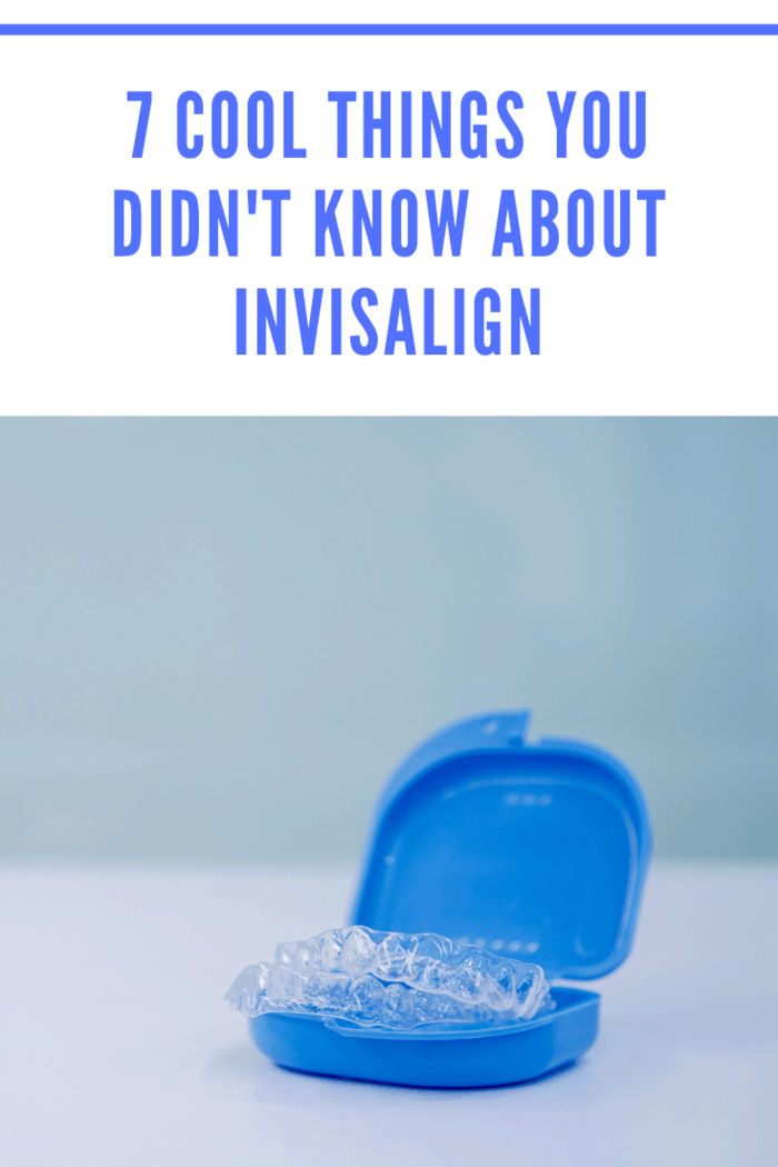 Invisalign aligners in a blue case demonstrating nearly invisible orthodontic solution