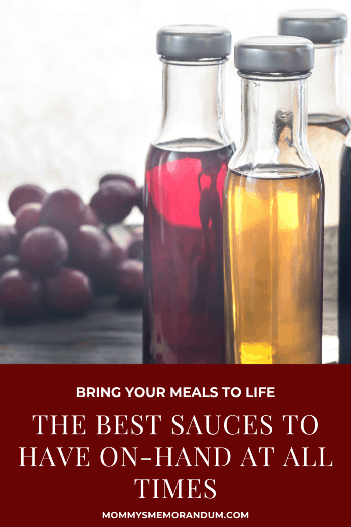 Plain white vinegar is a basic used for cooking and cleaning, but balsamic and apple cider vinegar has nicer flavor profiles for salad dressings and sauces. They aren't interchangeable, so keep both onhand.