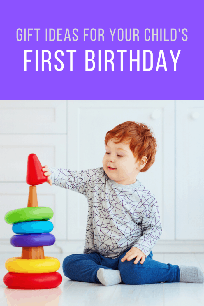 Gift ideas for Your Child's First Birthday: Stacking and shape sorting toys, allows toddlers to recognize several shapes, colors and sense for different sized objects