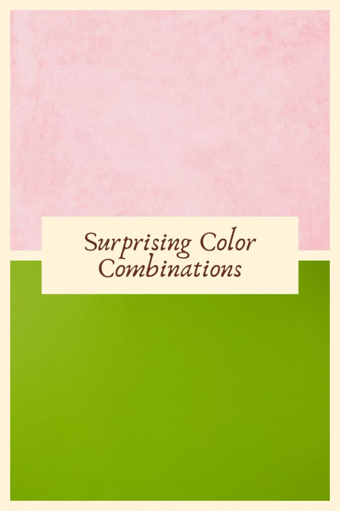 Image featuring surprising color combinations with soft pink and vibrant green, showcasing fresh design ideas.