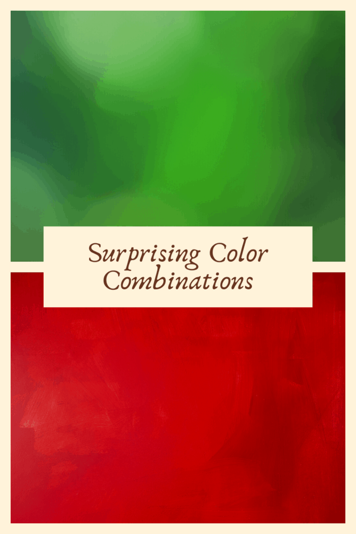 Image featuring surprising color combinations with vibrant green and rich red, showcasing unique and bold design ideas.