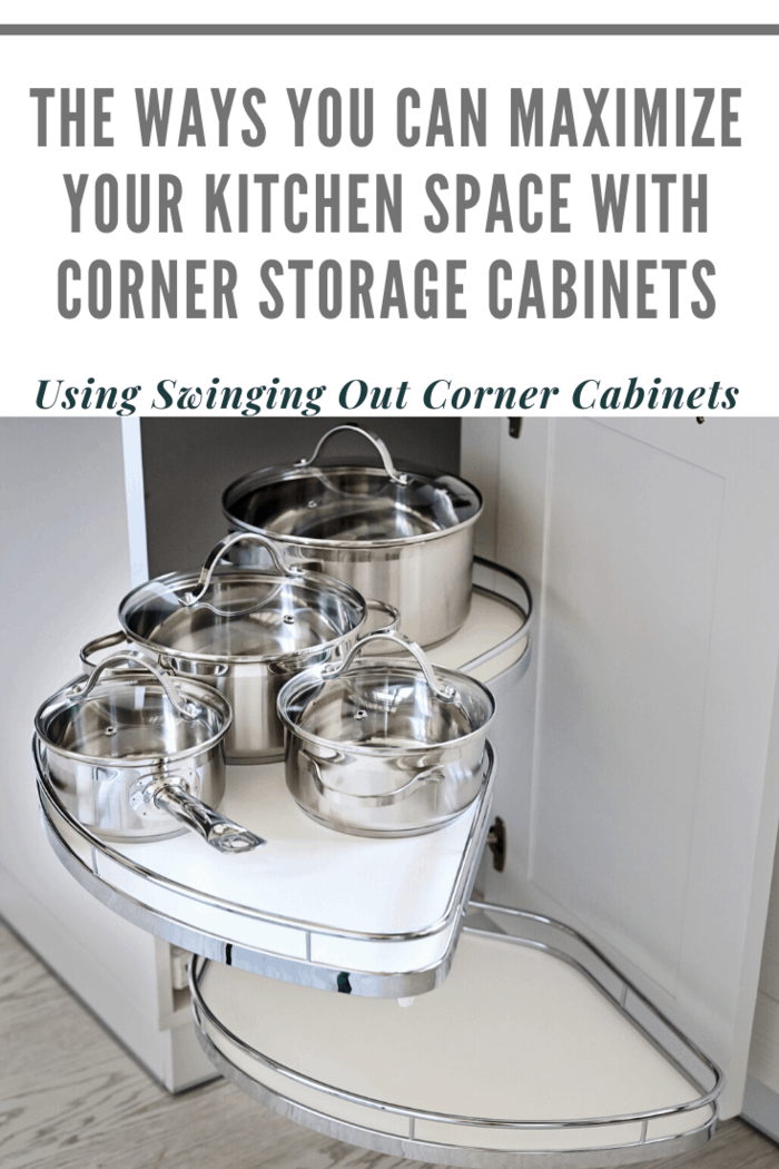 These types of cabinets are also a good way to increase the space available inside your kitchen. You can easily improve the storage capabilities with the help of these swinging corner cabinets.