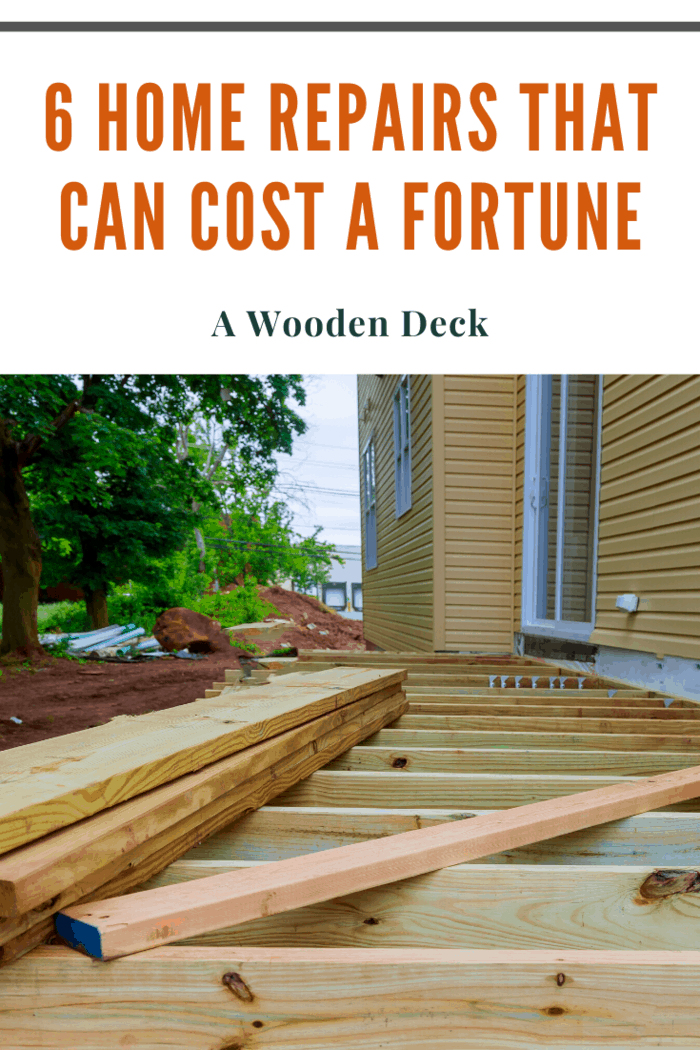 Maintaining your deck is not costly. You’ll need to clean it, varnish, refresh the color and use a sealant to keep moisture from damaging the wood. But if you neglect to do these things, it will deteriorate. Then, you’ll be looking at paying in the high thousands, maybe even up to $10,000 to replace the whole deck.