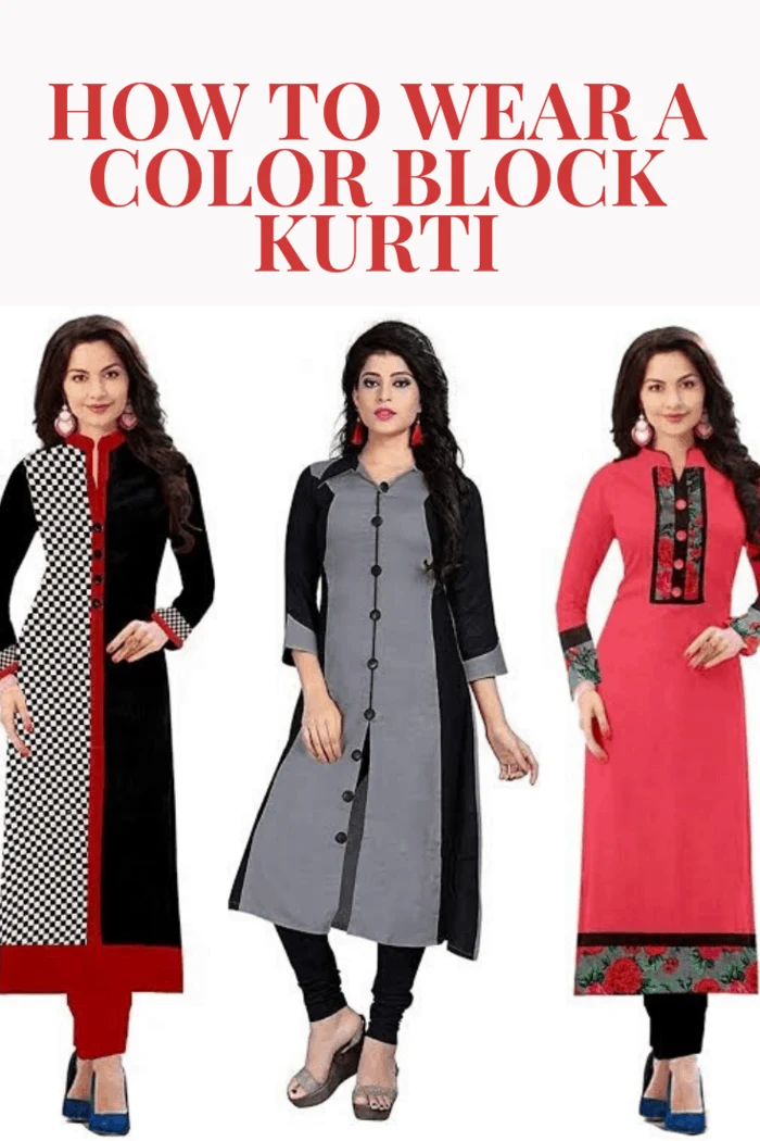 If you are looking to make a fashion statement with your Kurti, opting for a color block option could be an ideal solution.