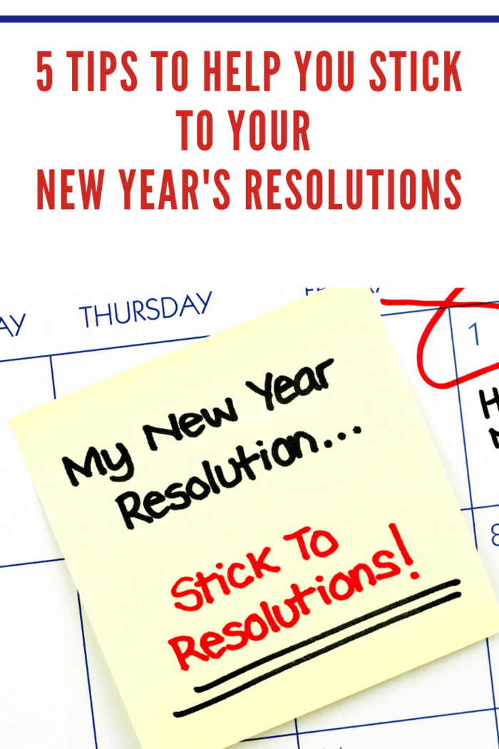 Calendar with New Year's Resolution Stick to Resolutions