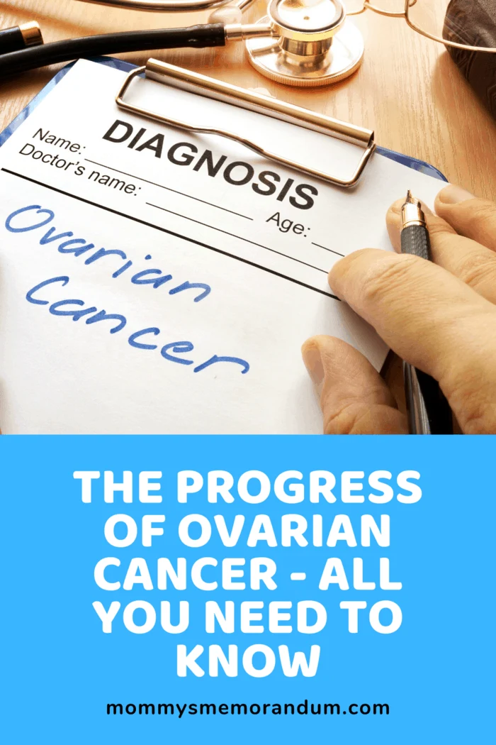 diagnosis ovarian cancer on clipboard