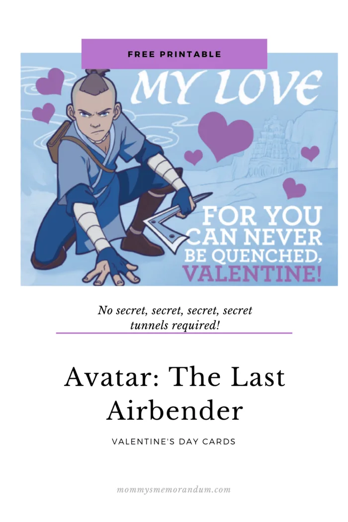 Avatar fans can celebrate Valentines Day with these free printable Valentines from Nickelodeon’s critically-acclaimed, Emmy® award-winning series Avatar: The Last Airbender.