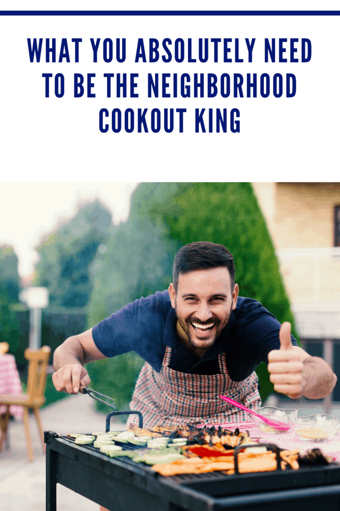 man grilling and giving thumbs up