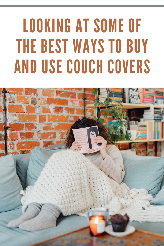 couch cover with girl reading on couch