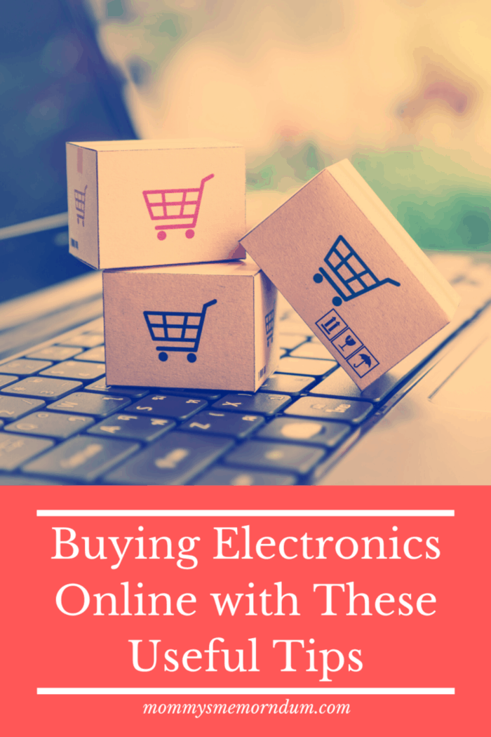 small boxes on laptop depicting buying electronics online