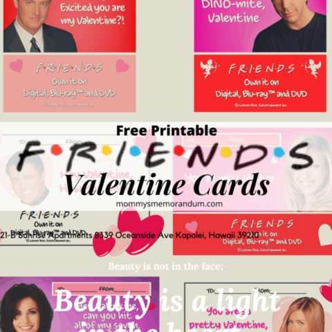 Free Printable FRIENDS Valentine Cards