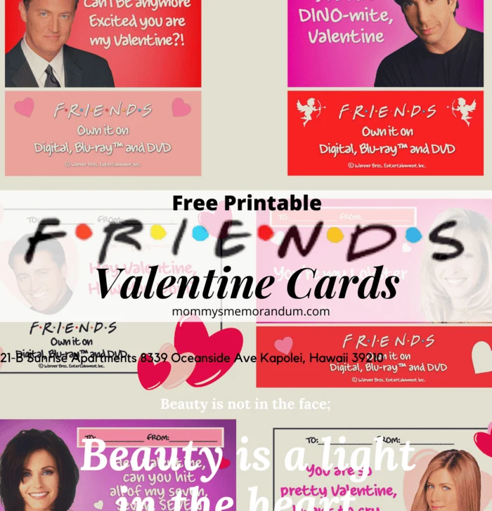 February 14th, you either love it or hate that it's Valentine's Day. For those that love it, we're honoring FRIENDS and one of TV's most lovable couple and epic circle of besties – we have everything you need to get you through the holiday with these FREE PRINTABLE FRIENDS Valentine Cards.