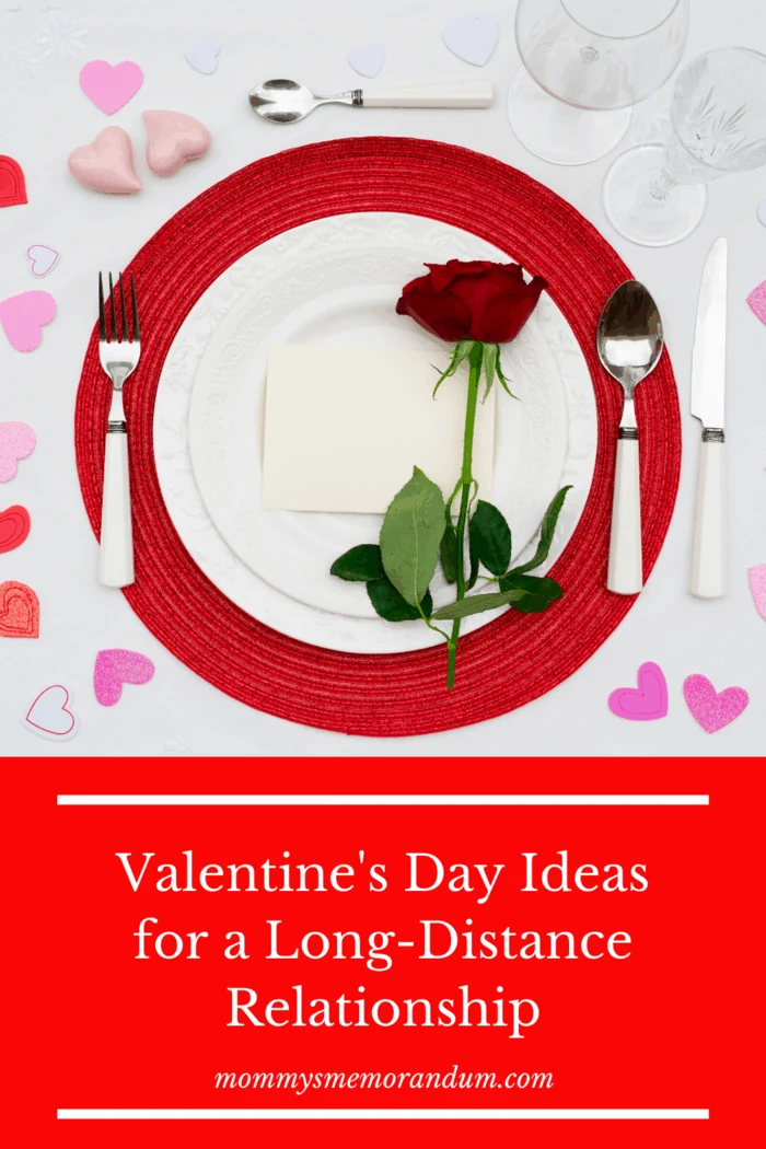 Valentines Setting for One with red rose on plate