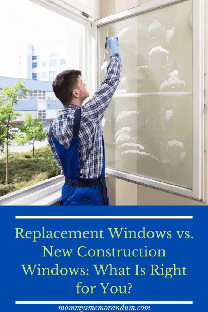 man washing new window after window replacement