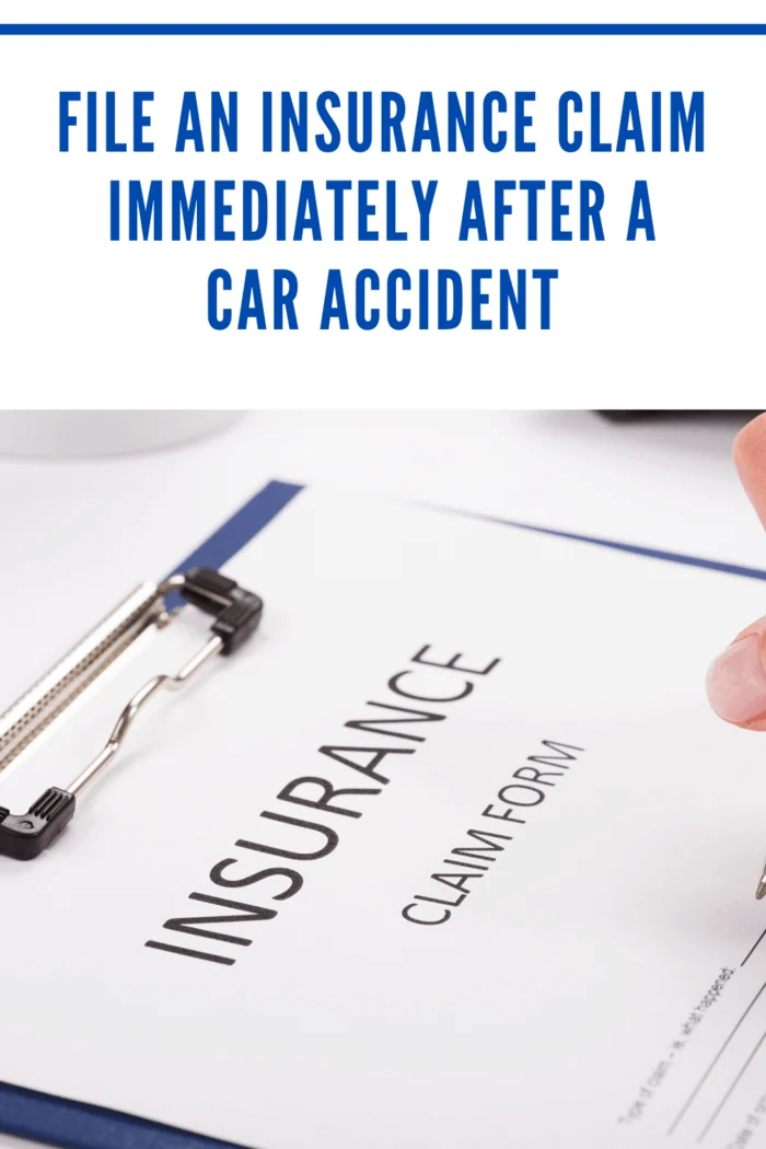 insurance paper work to file claim after car accident