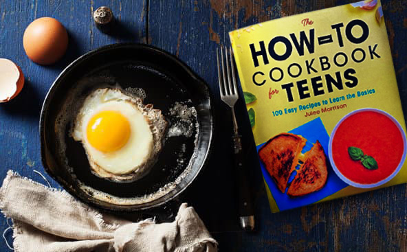 Your tween/teen can learn the basics of cooking, like making fried eggs, in The How-To Cookbook for Teens. It's filled with 100 easy recipes to learn how to cook!