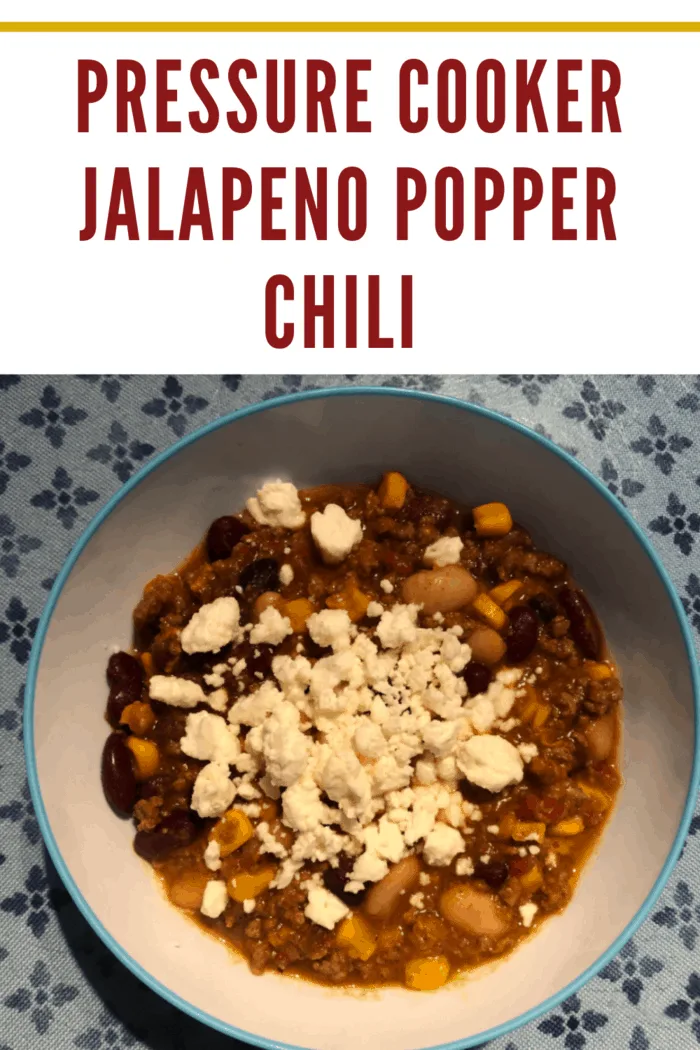 This Pressure Jalapeno Popper Chili in bowl.